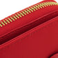 PRADA Bifold Wallet 1M0522 silk Red logoMetal Women Used Authentic