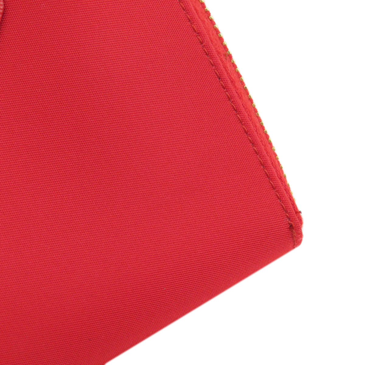 PRADA Bifold Wallet 1M0522 silk Red logoMetal Women Used Authentic