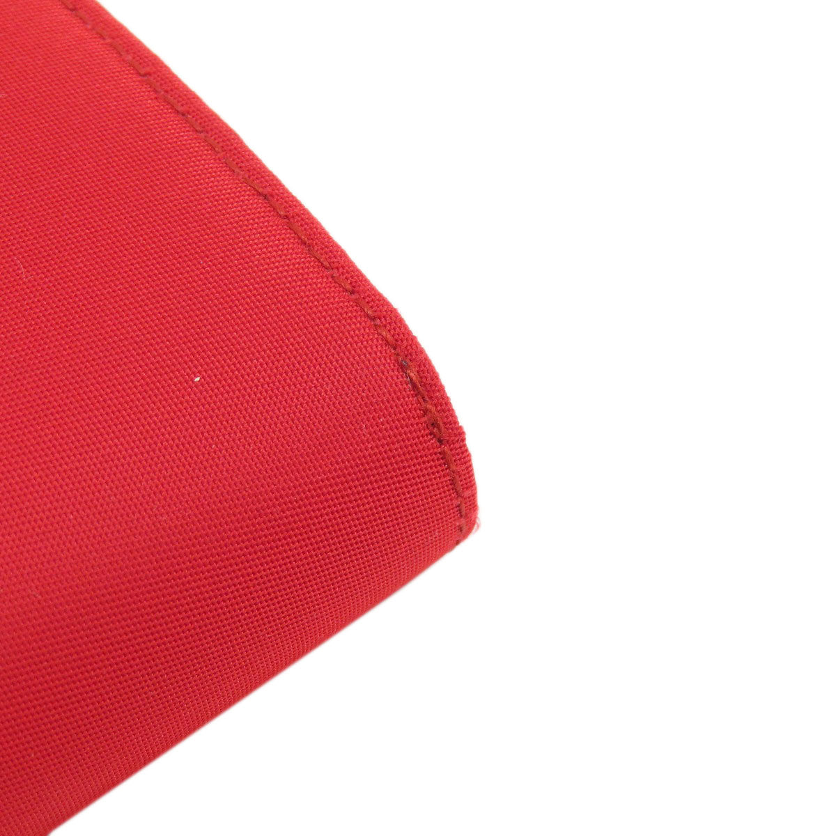 PRADA Bifold Wallet 1M0522 silk Red logoMetal Women Used Authentic