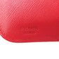 PRADA Bifold Wallet 1M0522 silk Red logoMetal Women Used Authentic