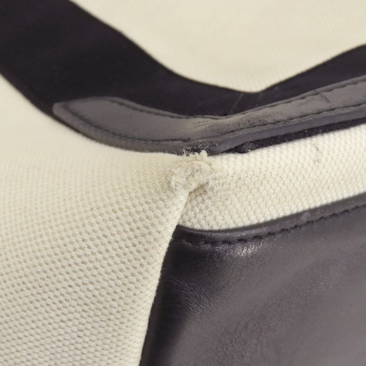 BALENCIAGA Tote Bag 339933 canvas white Navy kabas S Women Used Authentic