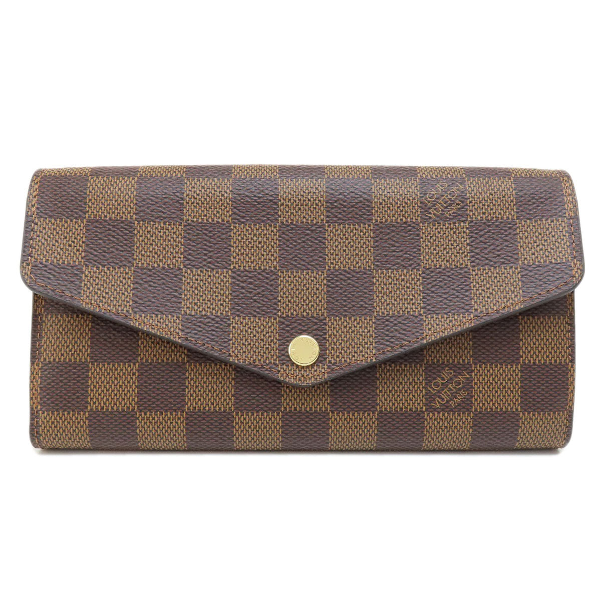 LOUIS VUITTON Long Wallet Purse N63209 Damier canvas Brown Portefeuille Sara