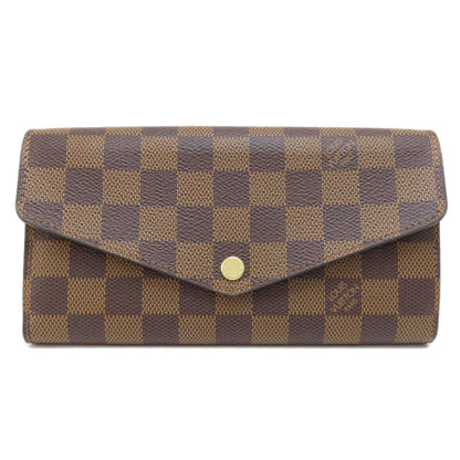 LOUIS VUITTON Long Wallet Purse N63209 Damier canvas Brown Portefeuille Sara