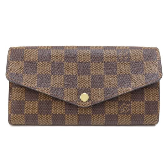 LOUIS VUITTON Long Wallet Purse N63209 Damier canvas Brown Portefeuille Sara