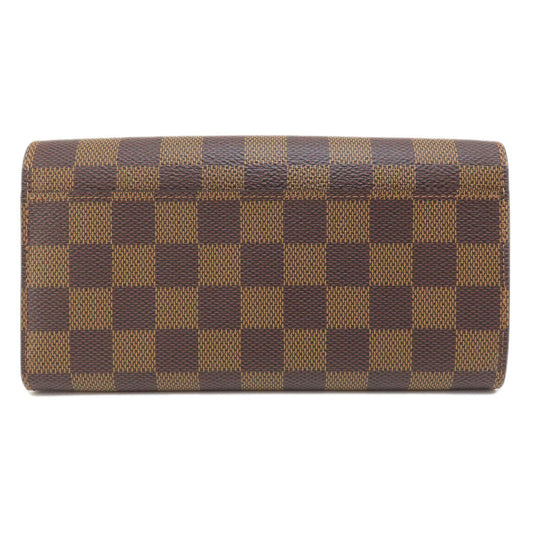 LOUIS VUITTON Long Wallet Purse N63209 Damier canvas Brown Portefeuille Sara