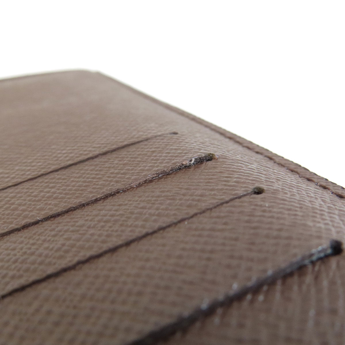 LOUIS VUITTON Long Wallet Purse N60017 Damier canvas Brown Portefeuille�EBrazza Former mens Used Authentic