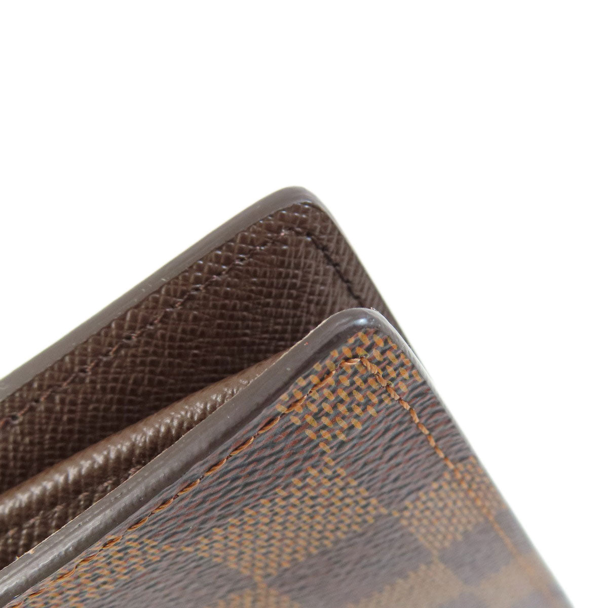 LOUIS VUITTON Long Wallet Purse N60017 Damier canvas Brown Portefeuille�EBrazza Former mens Used Authentic