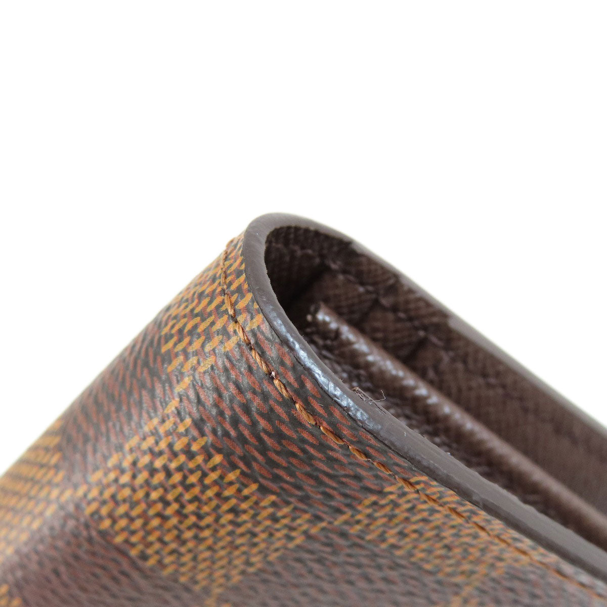 LOUIS VUITTON Long Wallet Purse N60017 Damier canvas Brown Portefeuille�EBrazza Former mens Used Authentic