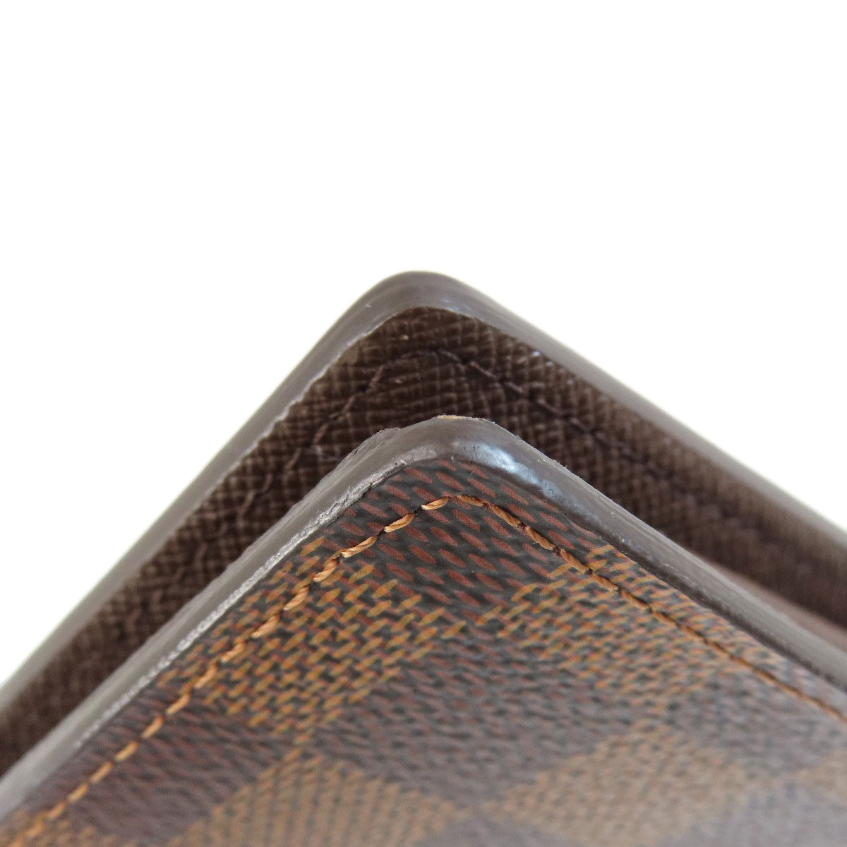 LOUIS VUITTON Long Wallet Purse N60017 Damier canvas Brown Portefeuille�EBrazza Former mens Used Authentic