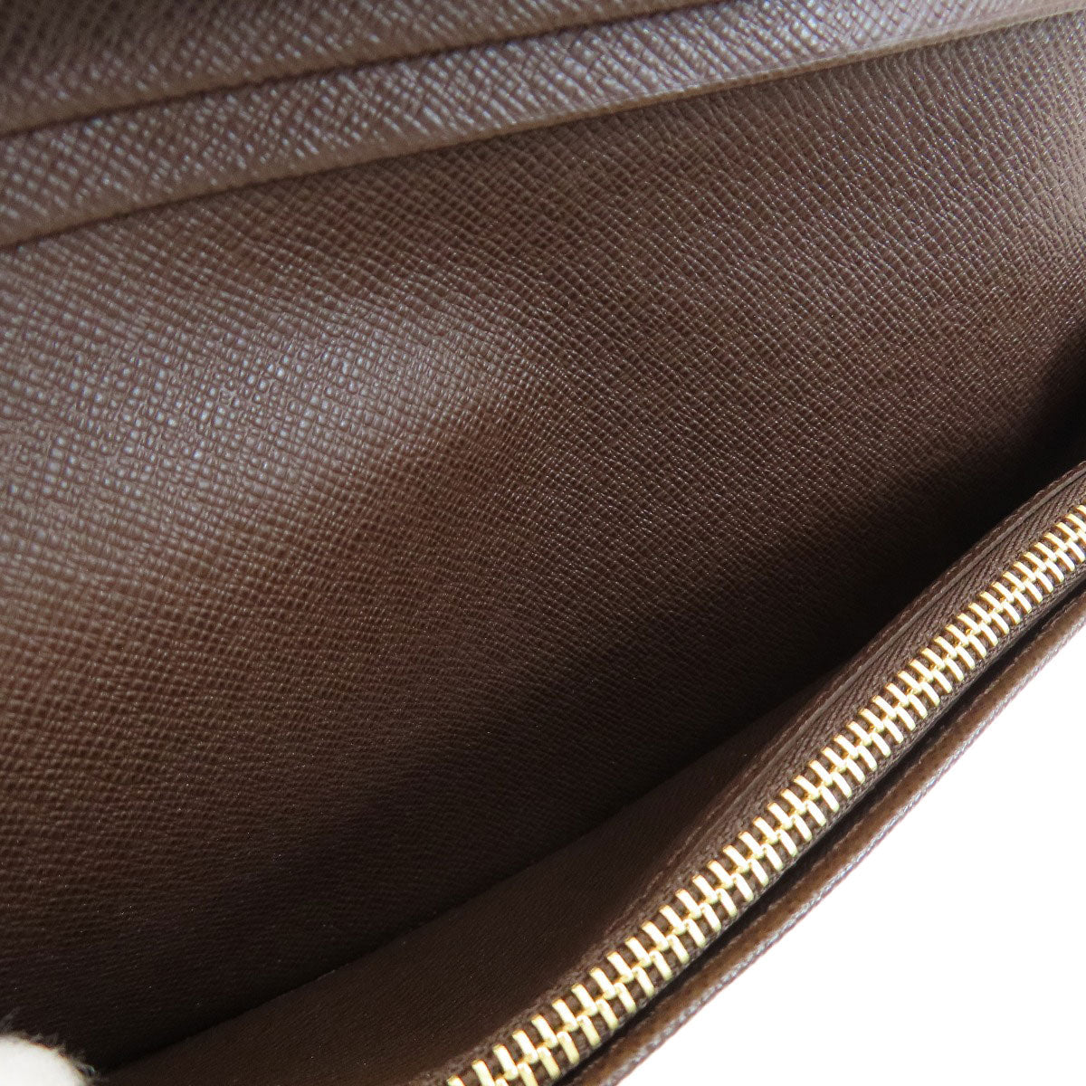 LOUIS VUITTON Long Wallet Purse N60017 Damier canvas Brown Portefeuille�EBrazza Former mens Used Authentic