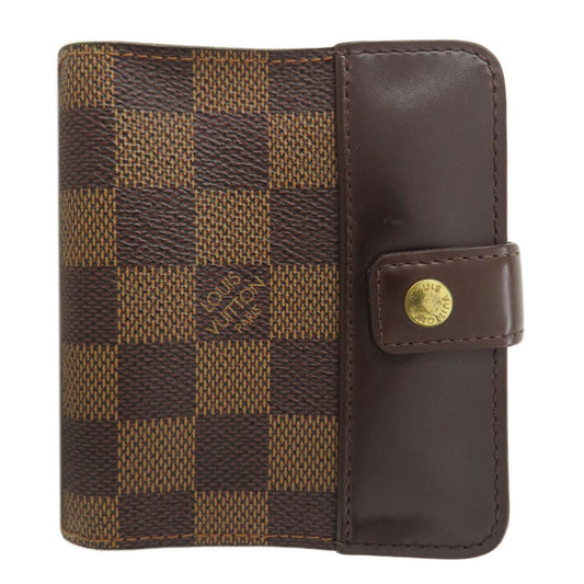LOUIS VUITTON Bifold Wallet M61668 Damier canvas Brown Compact zip