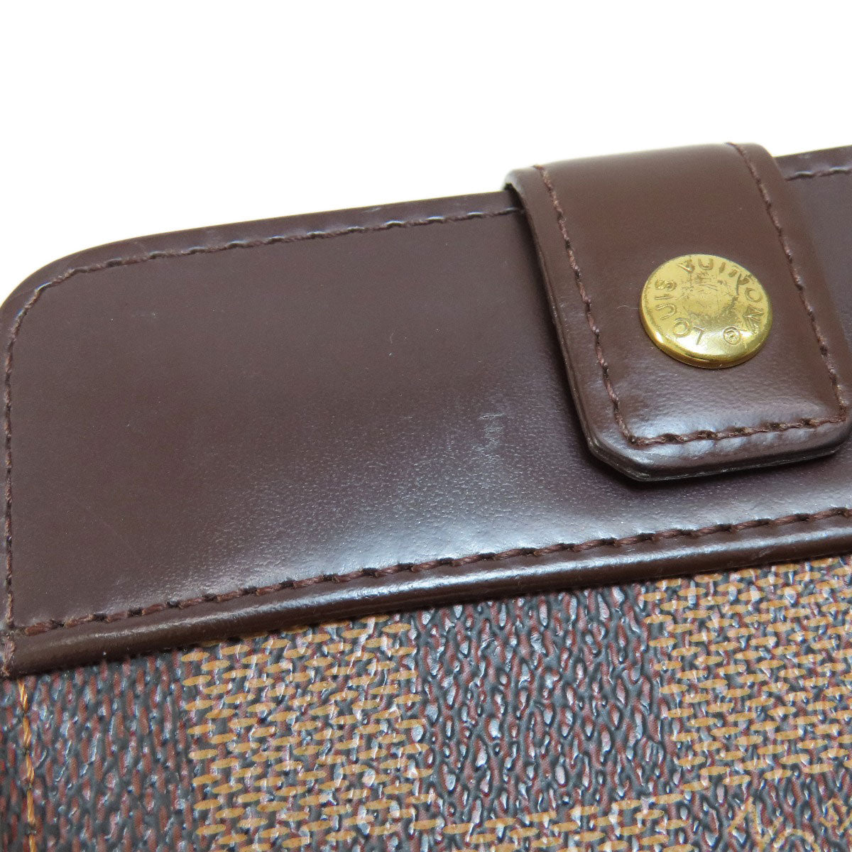 LOUIS VUITTON Bifold Wallet M61668 Damier canvas Brown Compact zip