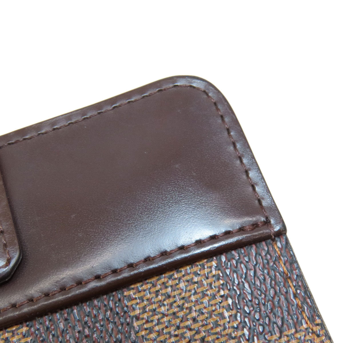 LOUIS VUITTON Bifold Wallet M61668 Damier canvas Brown Compact zip