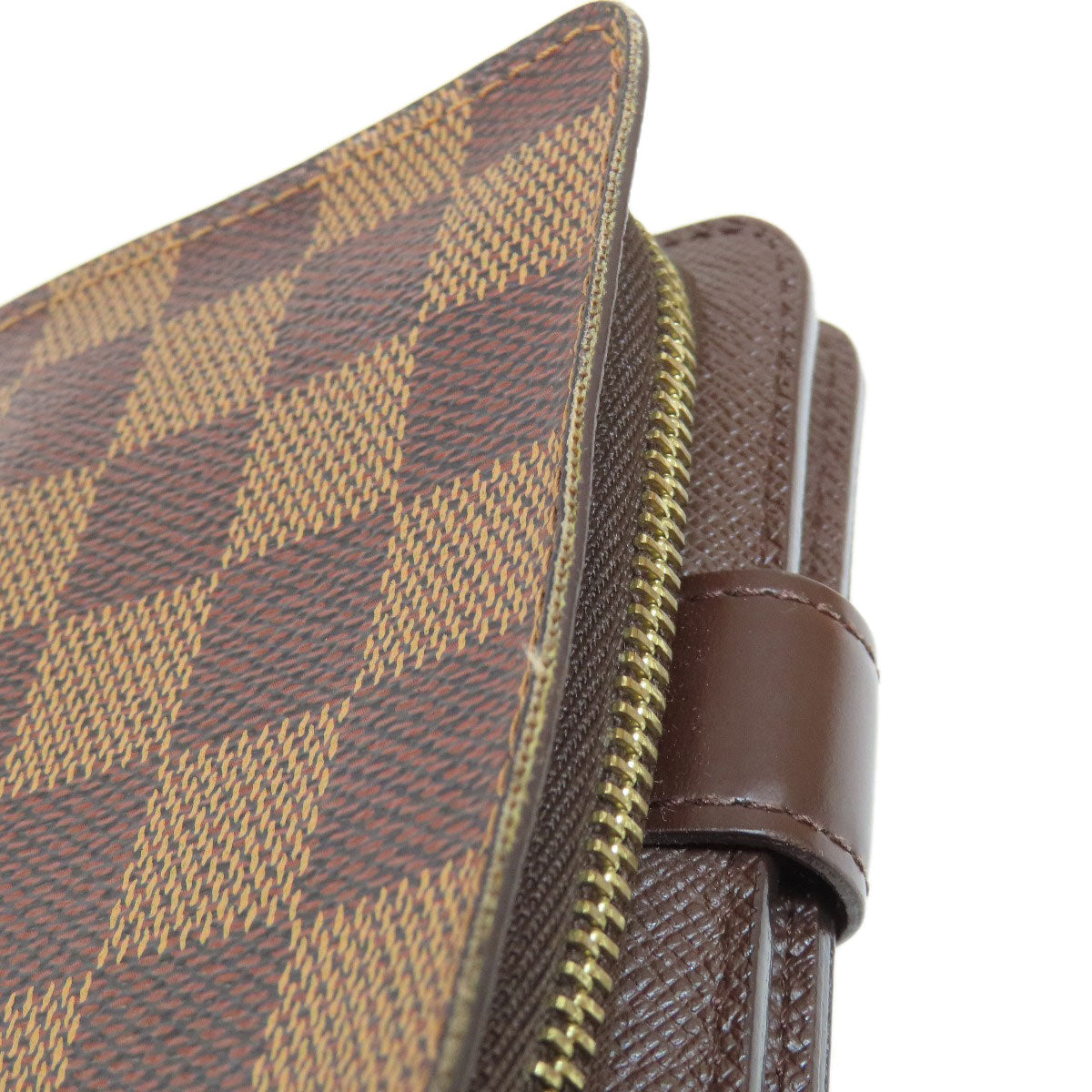 LOUIS VUITTON Bifold Wallet M61668 Damier canvas Brown Compact zip