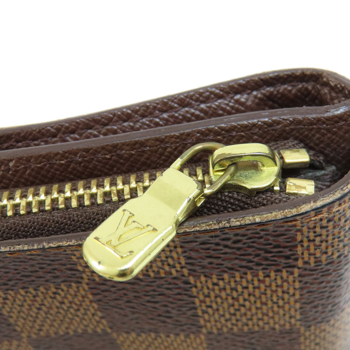 LOUIS VUITTON Bifold Wallet M61668 Damier canvas Brown Compact zip