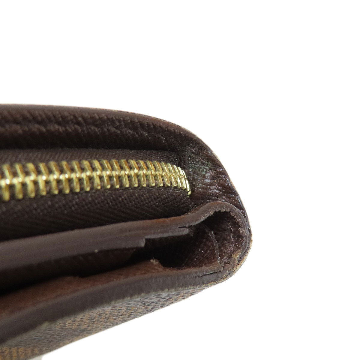 LOUIS VUITTON Bifold Wallet M61668 Damier canvas Brown Compact zip