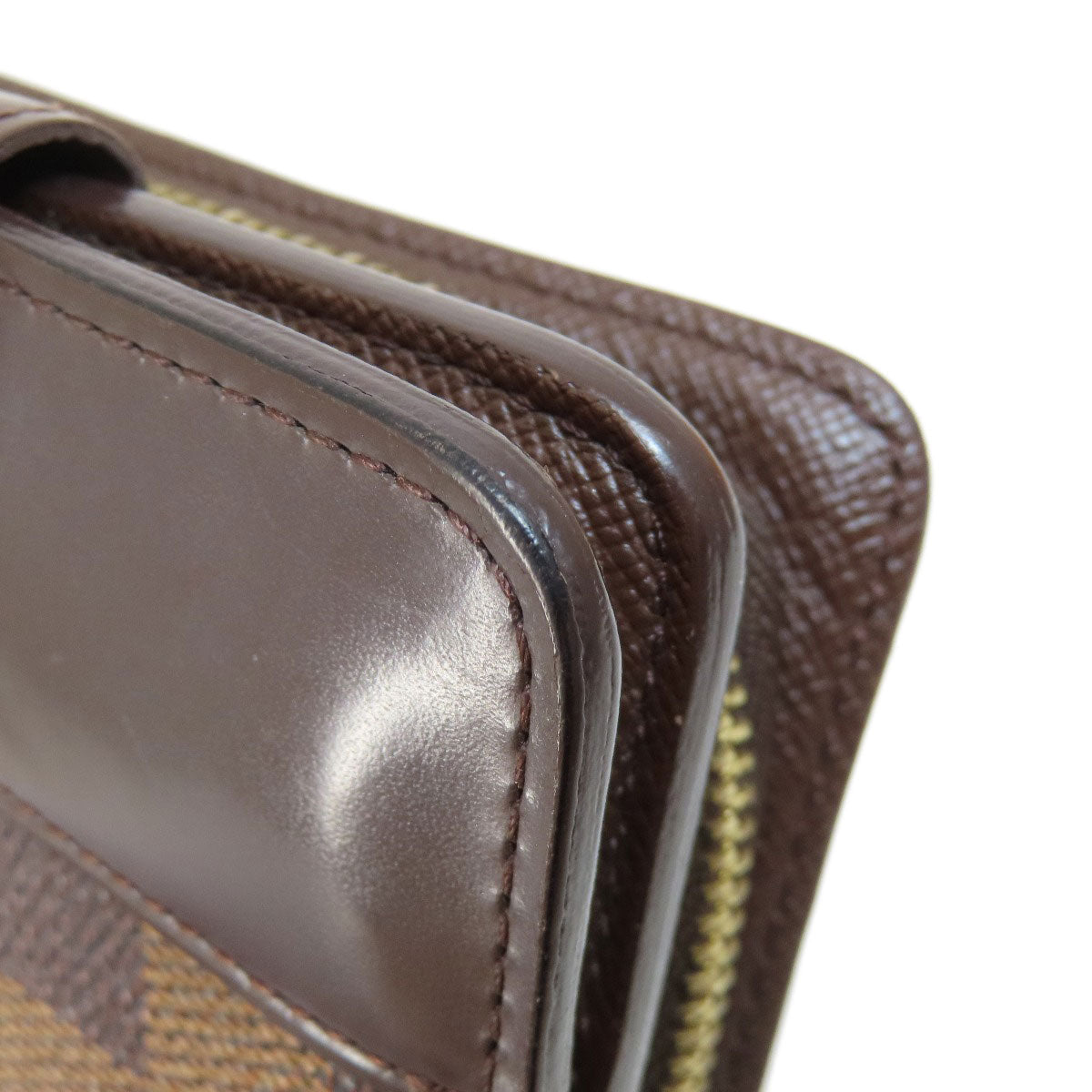 LOUIS VUITTON Bifold Wallet M61668 Damier canvas Brown Compact zip