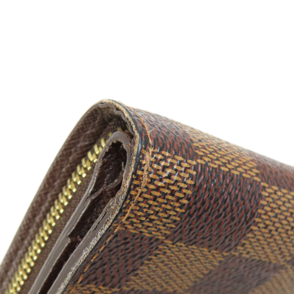 LOUIS VUITTON Bifold Wallet M61668 Damier canvas Brown Compact zip