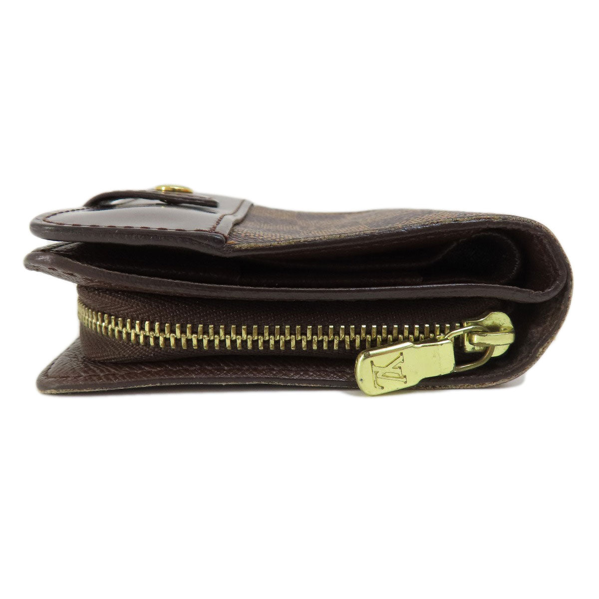 LOUIS VUITTON Bifold Wallet M61668 Damier canvas Brown Compact zip