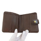 LOUIS VUITTON Bifold Wallet M61668 Damier canvas Brown Compact zip