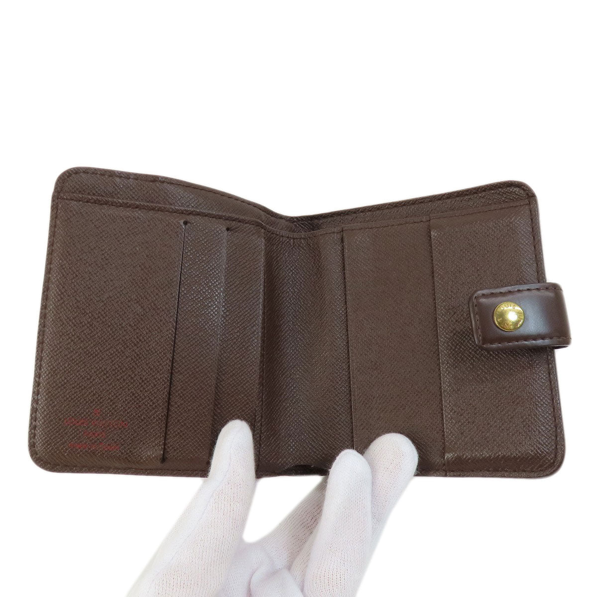 LOUIS VUITTON Bifold Wallet M61668 Damier canvas Brown Compact zip