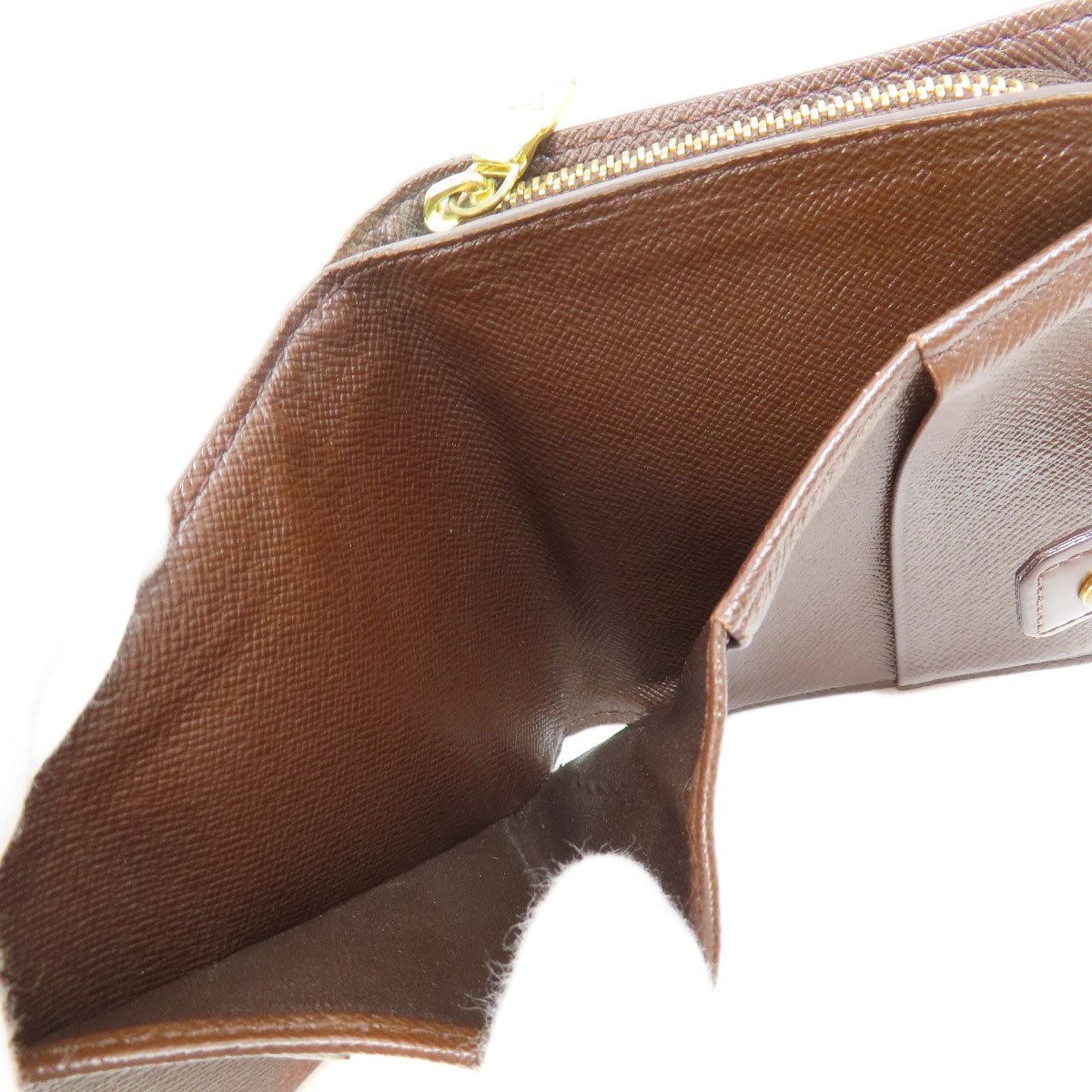 LOUIS VUITTON Bifold Wallet M61668 Damier canvas Brown Compact zip