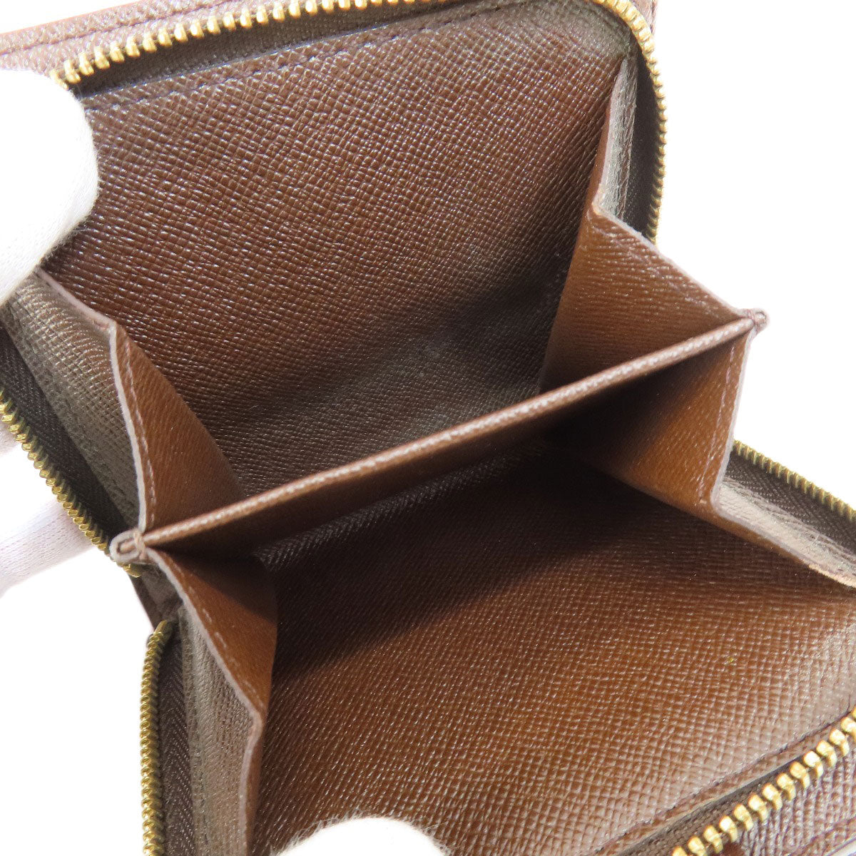 LOUIS VUITTON Bifold Wallet M61668 Damier canvas Brown Compact zip