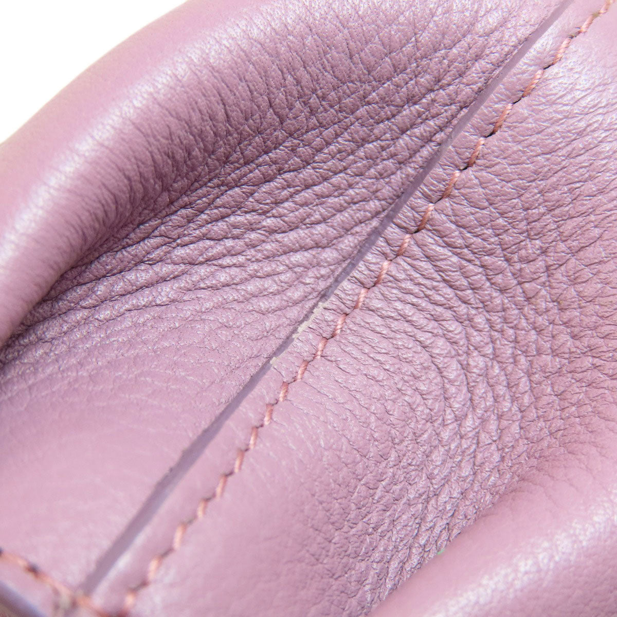 LOEWE Coin case leather purple Cow motif Women Used Authentic