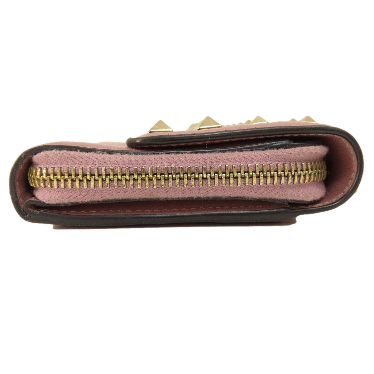 Valentino Bifold Wallet leather pink Studs