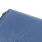 PRADA Coin case leather blue Saffiano logoMetal Women Used Authentic