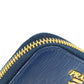 PRADA Coin case leather blue Saffiano logoMetal Women Used Authentic