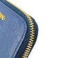 PRADA Coin case leather blue Saffiano logoMetal Women Used Authentic