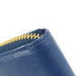 PRADA Coin case leather blue Saffiano logoMetal Women Used Authentic