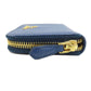PRADA Coin case leather blue Saffiano logoMetal Women Used Authentic