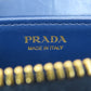 PRADA Coin case leather blue Saffiano logoMetal Women Used Authentic