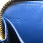 PRADA Coin case leather blue Saffiano logoMetal Women Used Authentic