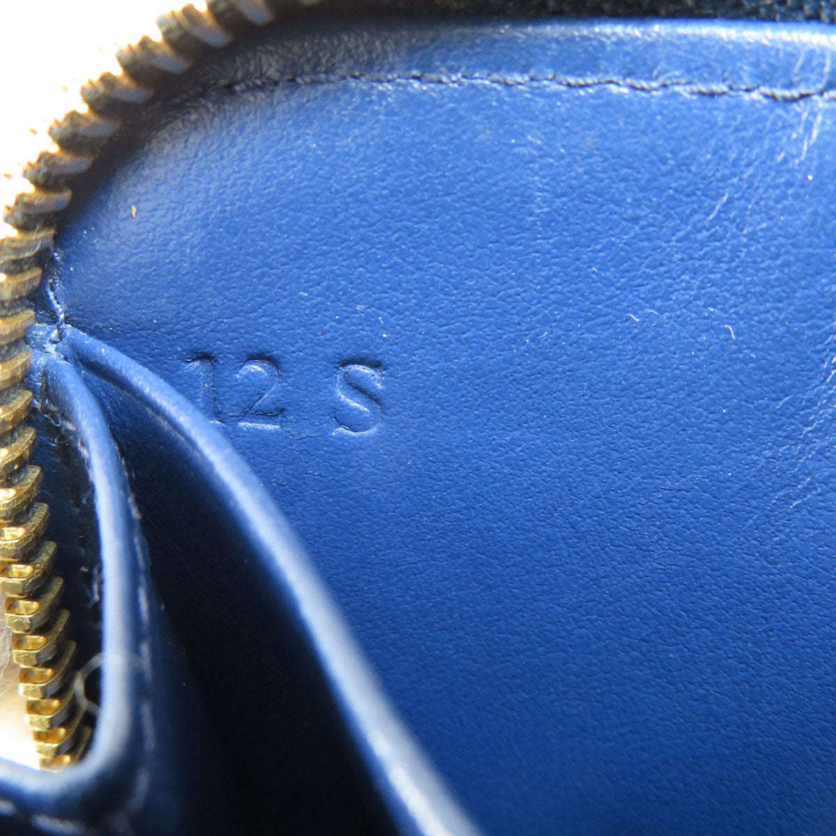 PRADA Coin case leather blue Saffiano logoMetal Women Used Authentic