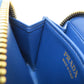 PRADA Coin case leather blue Saffiano logoMetal Women Used Authentic