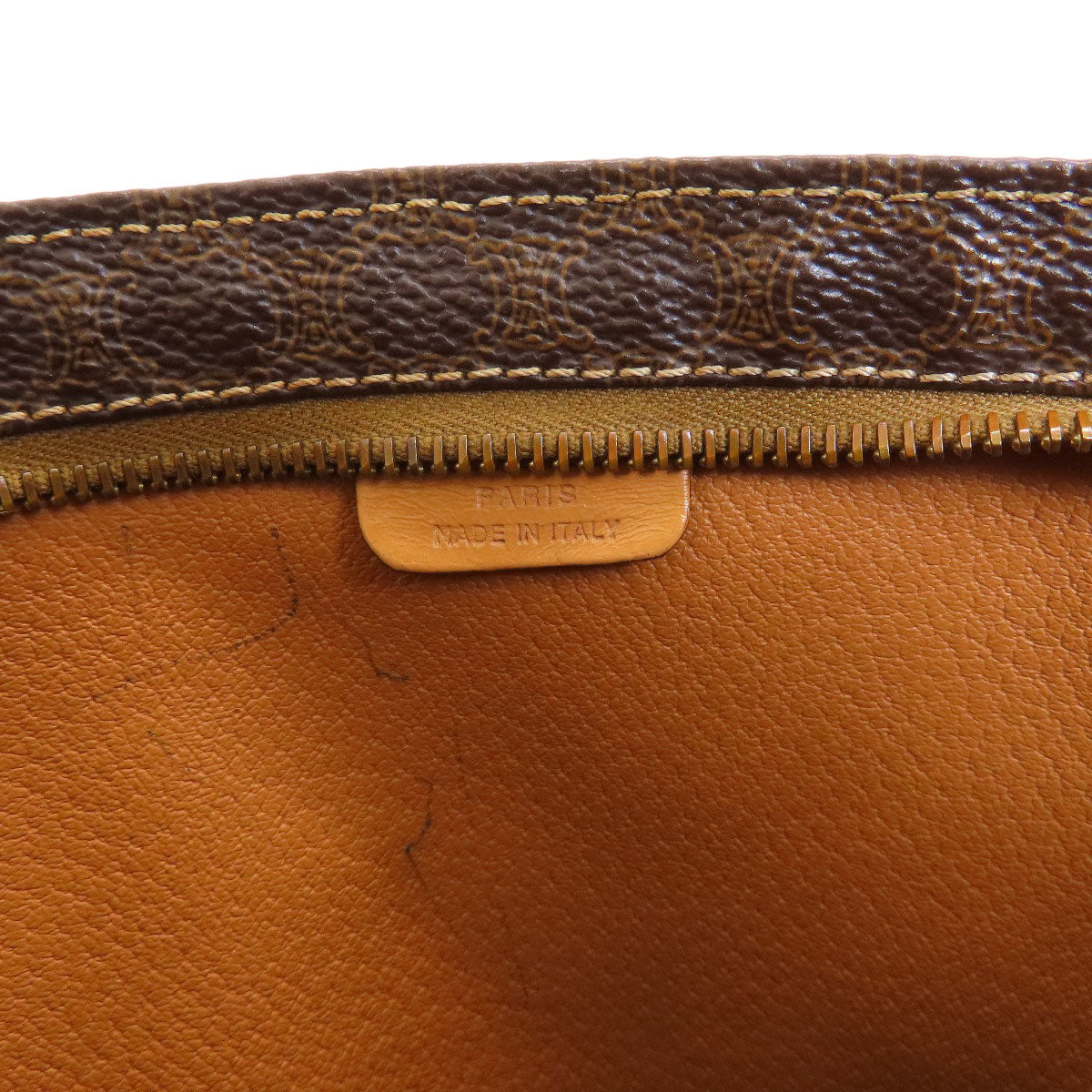 CELINE Tote Bag PVC Brown Macadam Pattern Women Used Authentic