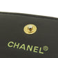 CHANEL Bifold Wallet Calfskin black Chocolate Bar Gold Metal Women Used Authentic