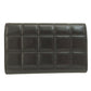 CHANEL Bifold Wallet Calfskin black Chocolate Bar Gold Metal Women Used Authentic