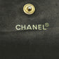 CHANEL Bifold Wallet Calfskin black Chocolate Bar Gold Metal Women Used Authentic
