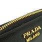 PRADA Coin case leather black Saffiano logoMetal Women(Unisex) Used Authentic