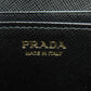 PRADA Coin case leather black Saffiano logoMetal Women(Unisex) Used Authentic