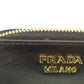 PRADA Coin case leather black Saffiano logoMetal Women(Unisex) Used Authentic