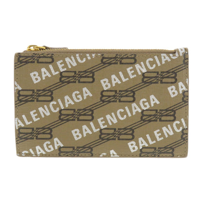 BALENCIAGA Coin case 640535 Calfskin Brown Logo motif Women Used Authentic