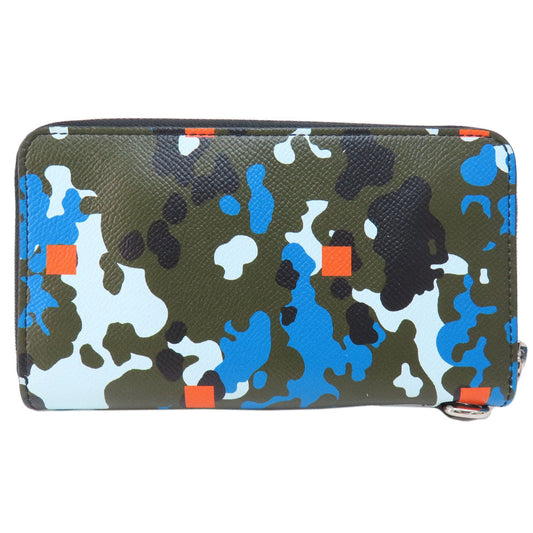 BURBERRY Long Wallet Purse PVC multicolor Camouflage Pattern Women Used Authentic