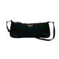 PRADA Shoulder Bag Leather, Nylon black Triangular logo Women Used Authentic