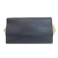 CELINE Tote Bag Leather, Canvas Navy Trapeze Women Used Authentic