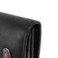 PRADA Long Wallet Purse 1MH132 leather black Saffiano pin badge Women Used Authentic
